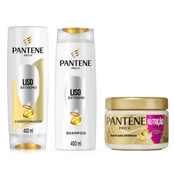 Kit Pantene Nutrição + Hidratação Máscara De Tratamento Intensiva 270 Ml + Condicionador 400ml + Shampoo 400ml