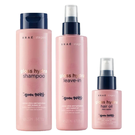 Kit Capilar Braé Óleo Capilar Stages Bruna Tavares Gloss Hydra 60Ml + Shampoo Stages Bruna Tavares Gloss Hydra 250Ml + Leave In Stages Bruna Tavares Gloss Hydra 200Ml