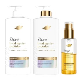 Kit Capilar Dove Óleo E Sérum Capilar Bifásico Bond Repair + Peptídeo 110Ml + Shampoo 600Ml + Condicionador 600Ml