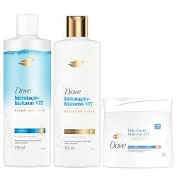 Kit Capilar Dove Shampoo Hidratação Hialuron Vit Expert Em Danos 370ml + Condicionador 370ml + Máscara De Tratamento 320g