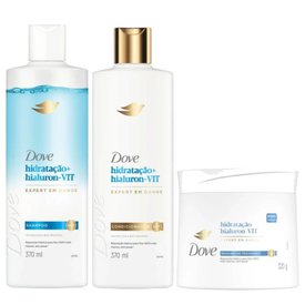 Kit Capilar Dove Shampoo Hidratação Hialuron Vit Expert Em Danos 370Ml + Condicionador 370Ml + Máscara De Tratamento 320G