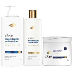 Kit Capilar Dove Shampoo Reconstrução+aminoácido 600ml + Condicionador 370ml + Máscara De Tratamento 320g