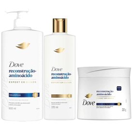 Kit Capilar Dove Shampoo Reconstrução+Aminoácido 600Ml + Condicionador 370Ml + Máscara De Tratamento 320G