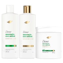 Kit Capilar Dove Máscara De Tratamento Capilar Umectação + Coco Antioxi 320g + Condicionador 370ml + Shampoo 370ml