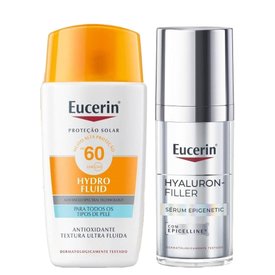 Kit Eucerin Sérum Facial Anti Idade Hyaluron Filler Epigenetic 30Ml + Protetor Solar Facial Ultra Fluido Fps60 50Ml