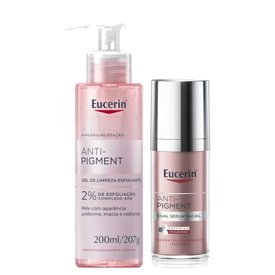 Kit Eucerin Sérum Facial Dual Antimanchas E Anti-Idade Clareador 30Ml + Gel De Limpeza Esfoliante Facial E Corporal Anti Pigment 200Ml
