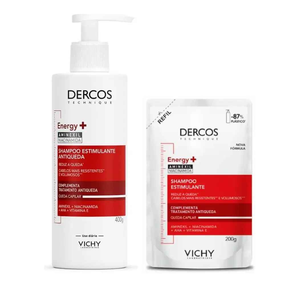 Kit Capilar Antiqueda Vichy Dercos Energy+ Shampoo 400G + Refil 200G