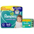 Kit Chá De Fralda Pampers Confort Sec Ultra G 168 Unidades + Lenços Umedecidos Aloe Vera Leve 4 Pague 3 Com 48 Unidades