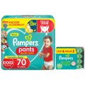 Kit Chá De Fralda Pampers Lenços Umedecidos Aloe Vera Leve 4 Pague 3 Com 48 Unidades + Fralda Pants Ajuste Total Xxxg 70 Unidades