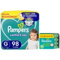 Kit Chá De Fralda Pampers Confort Sec Tamanho G 98 Unidades + Lenços Umedecidos Aloe Vera Leve 4 Pague 3 Com 48 Unidades