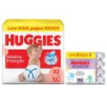Kit Chá De Fralda Huggies Máxima Proteção Xg Max 82 Unidades + Lenços Umedecidos Rosto E Corpo Limpeza Leve 4 Pague 3 192 Unidades