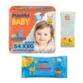 Kit Chá De Fralda Panvel Baby Premium Sec Bag Xxg 54 Unidades + Lenços Umedecidos Baby 140 Unidades + Algodão Quadrado Baby 100 Unidades