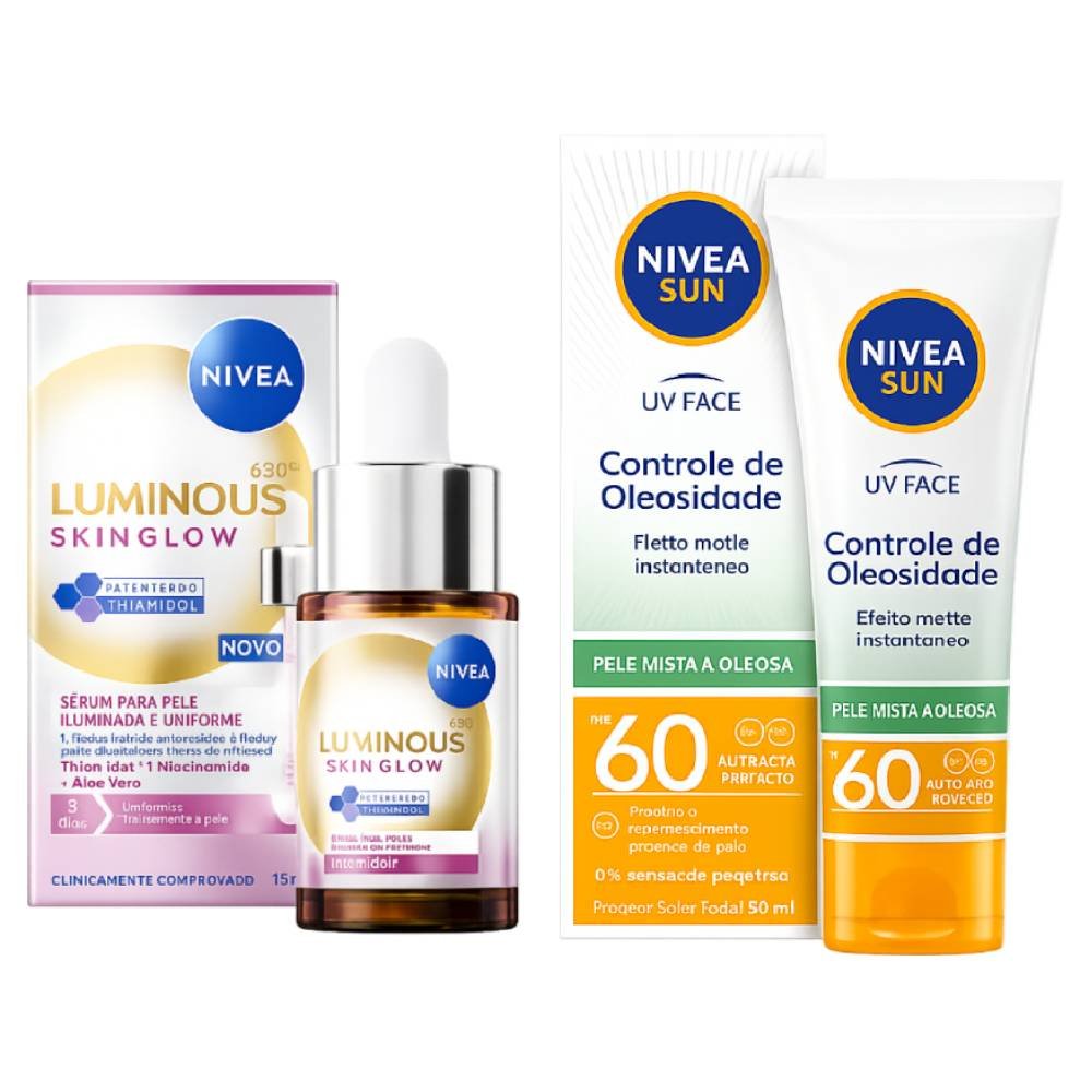 Presente Dia Dos Namorados Nivea Skin Glow 15ml+ Protetor Solar Facial Uv Face Controle De Oleosidade Fps60 50ml 