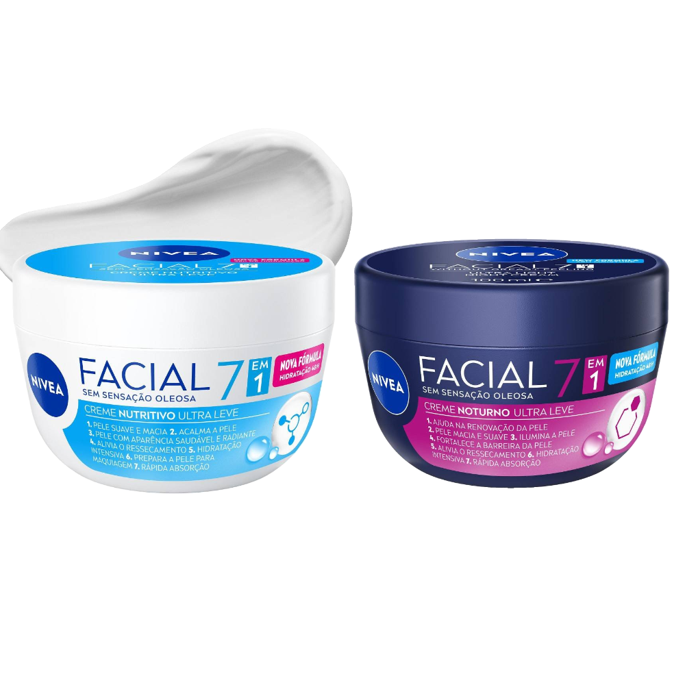 Kit Nivea Creme Facial Nutritivo 100g + Creme Facial Noturno 100g