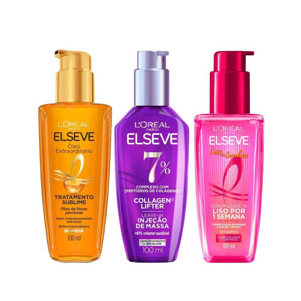 Kit Capilar Elseve Óleo Extraordinário Capilar Tratamento Reconstrutor L'oréal Paris 100ml + Sérum Capilar 100ml + Sérum Liso Dos Sonhos 100ml