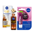Kit Nivea Sérum Facial Antissinais Q10 Expert Dupla Ação 30Ml + Hidratante Labial Amora Shine 4,8G