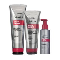Kit Capilar Eudora Siage Leave-in Balm Disciplinante Capilar Glow Expert 100ml + Condicionador Expert 200ml + Shampoo 250ml