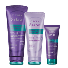 Kit Capilar Eudora Siage Leave In Hidratação Micelar 100ml + Shampoo 250ml + Condicionador 200ml