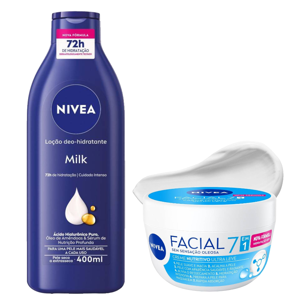 Presente Dia Dos Namorados Nivea Milk 400ml + Creme Facial Nivea Nutritivo 100g