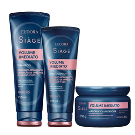 Kit Capilar Eudora Siage Condicionador Eudora Siàge Volume Imediato 200Ml + Máscara Capilar 250G + Shampoo 250Ml