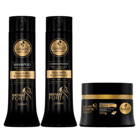 Kit Capilar Haskell Shampoo Cavalo Forte 300Ml + Condicionador 300Ml + Máscara Capilar 300G