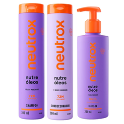 Kit Capilar Neutrox Shampoo Nutre Óleos 300ml + Leave In Capilar 200ml + Condicionador Nutre 300ml
