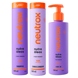 Kit Capilar Neutrox Shampoo Nutre Óleos 300Ml + Leave In Capilar 200Ml + Condicionador Nutre 300Ml