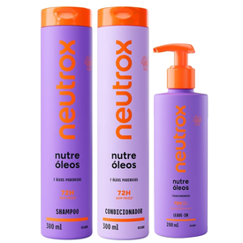 Kit Capilar Neutrox Shampoo Nutre Óleos 300Ml + Leave In Capilar 200Ml + Condicionador 300Ml