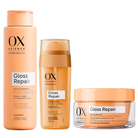 Kit Capilar Ox.. Sérum Capilar Ox Mari Maria Science Gloss Repair 30Ml + Máscara De Tratamento 180G + Shampoo 250Ml