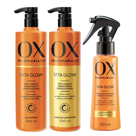 Kit Capilar Ox.. Condicionador Ox Mari Maria Vita Glow 500Ml + Sérum Reconstrutor Capilar 110Ml + Shampoo 500Ml