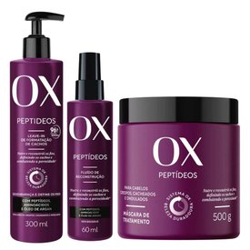Kit Capilar Ox.. Fluído De Reconstrução Capilar Ox Peptídeos 60Ml + Máscara De Tratamento Capilar 500G + Leave-In Capilar 300Ml