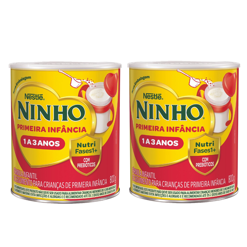 Kit Fórmula Infantil De Primeira Infância Ninho Fases 1 A 3 Anos 800g 2 Unidades