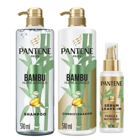 Kit Capilar Pantene Condicionador Bambu Nutre E Cresce 510Ml + Shampoo 510Ml + Sérum Capilar 95Ml