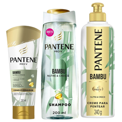 Kit Capilar Pantene Condicionador Bambu 150ml + Shampoo 200ml + Creme De Pentear 240g