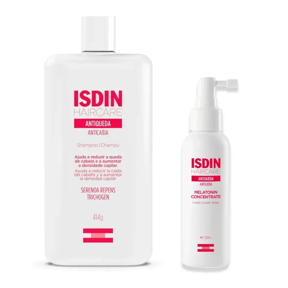 Kit Isdin Hair Care Antiqueda Shampoo 414g + Loção Com Melatonina 100ml