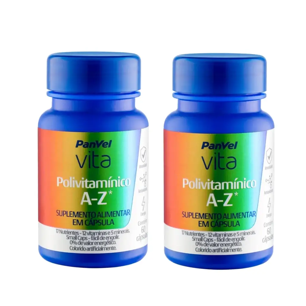 Kit leve 2 pague 1 Polivitamínico A-Z Panvel Vita 60 Cápsulas
