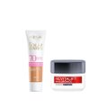 Kit L'Oreal Protetor Solar Facial Loréal Solar Expertise Make-Up 3.0 Fps70 30G + Creme Hidratante Facial Anti-Idade L'Oréal Paris Revitalift Hialurônico Noturno 49G