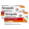 Kit Pastilhas Para Garganta Strepsils Sabor Laranja - Sem Açúcar - Caixa 16 Pastilhas 2 Unidades