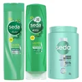 Kit Capilar Seda Creme Para Pentear Cachos Definidos 900G + Condicionador 325Ml + Shampoo 325Ml