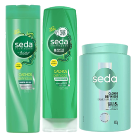 Kit Capilar Seda Creme Para Pentear Cachos Definidos 900G + Condicionador 325Ml + Shampoo 325Ml