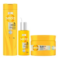 Kit Capilar Seda Máscara De Tratamento Capilar Toque De Seda 300g + Shampoo 300ml + Leave In 100ml