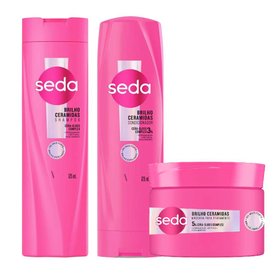 Kit Capilar Seda Máscara De Tratamento Capilar Ceramidas 300G + Shampoo 325Ml + Condicionador 325Ml