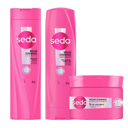 Kit Capilar Seda Máscara De Tratamento Capilar Ceramidas 300G + Shampoo 325Ml + Condicionador 325Ml