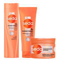 Kit Capilar Seda Condicionador Colágeno Vitamina C 250Ml + Shampoo 300Ml + Máscara De Tratamento 300G