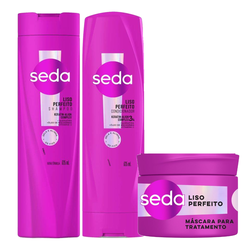 Kit Capilar Seda Shampoo Liso Perfeito 325ml + Condicionador 325ml + Máscara De Tratamento 300g
