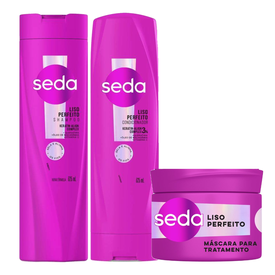 Kit Capilar Seda Shampoo Liso Perfeito 325Ml + Condicionador 325Ml + Máscara De Tratamento 300G