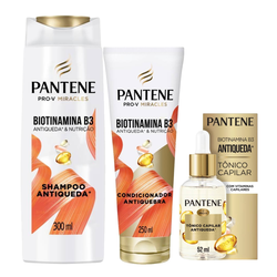 Kit Capilar Pantene Tônico Capilar Biotinamina B3 Antiqueda 52ml + Condicionador 250ml + Shampoo 300ml