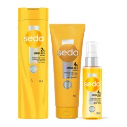 Kit Capilar Seda Shampoo Toque De Seda 300ml + Óleo De Tratamento Capilar 60ml + Condicionador 250ml