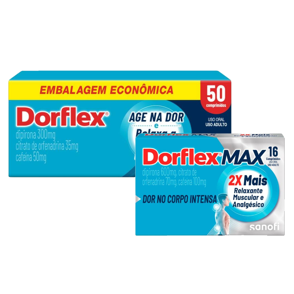 Kit Dorflex Analgésico E Relaxante Muscular 50 Comprimidos + Max Analgésico E Relaxante Muscular 16 Comprimidos
