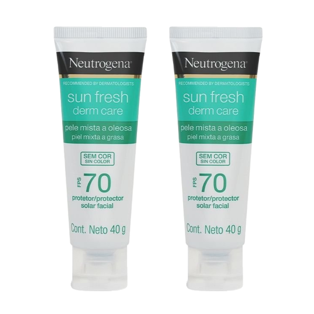 Kit Protetor Solar Facial Neutrogena Sun Fresh Derm Care Sem Cor Fps 70 40g 2 Unidades